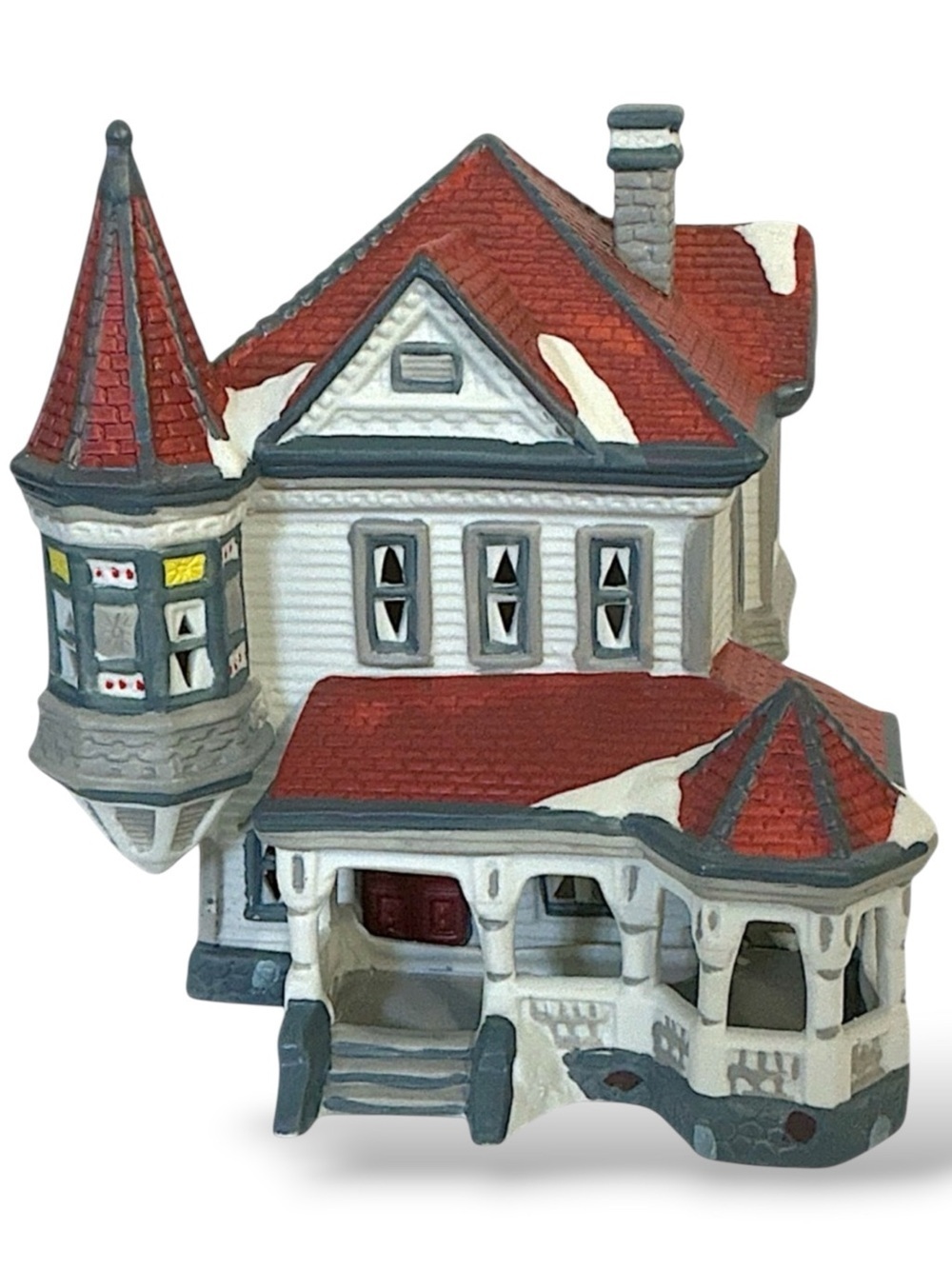 Vintage Victorian Village Illuminated Holiday House Hand Painted Porcelain 1994